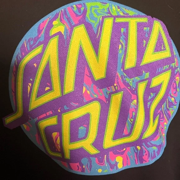 Santa Cruz Hoodie Men's Small Psychedelic Dot Logo Black Pullover - Picture 4 of 4